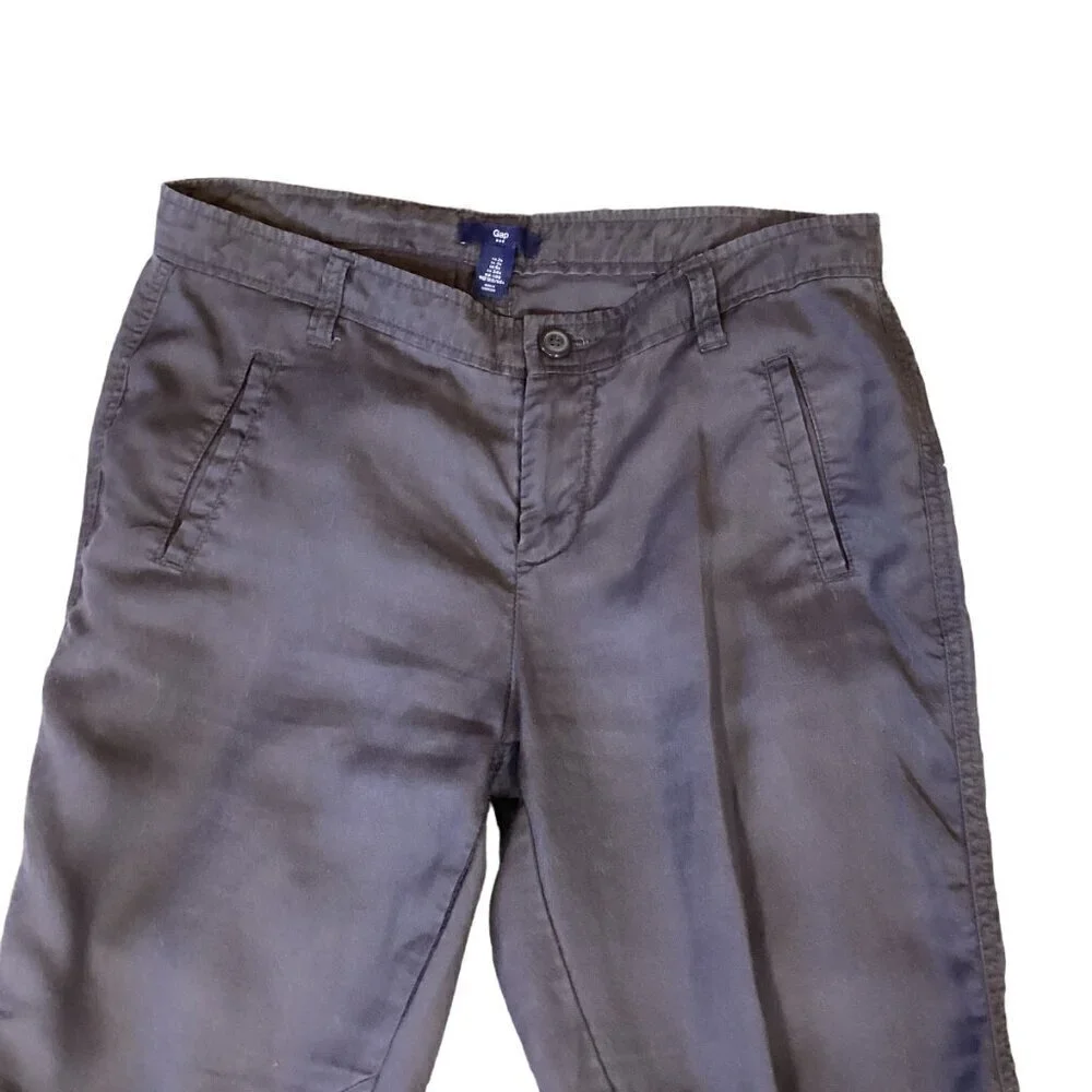GAP‎ Lyocell Casual Pants Charcoal Gray Women's Sz 2R #299A